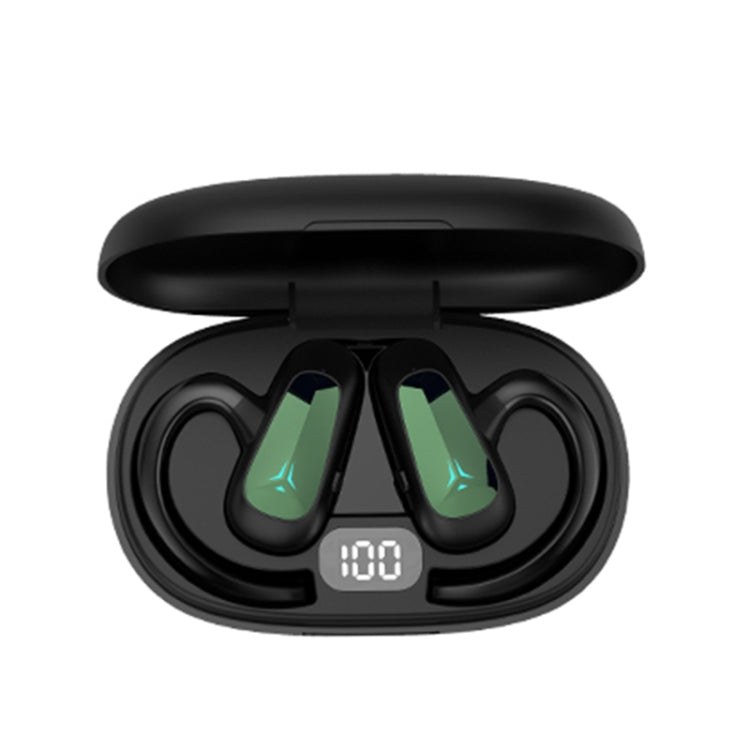 Écouteurs stéréo Bluetooth à affichage numérique Bone Conduction Concepts, style : mono-oreille, double oreille avec chargeur.